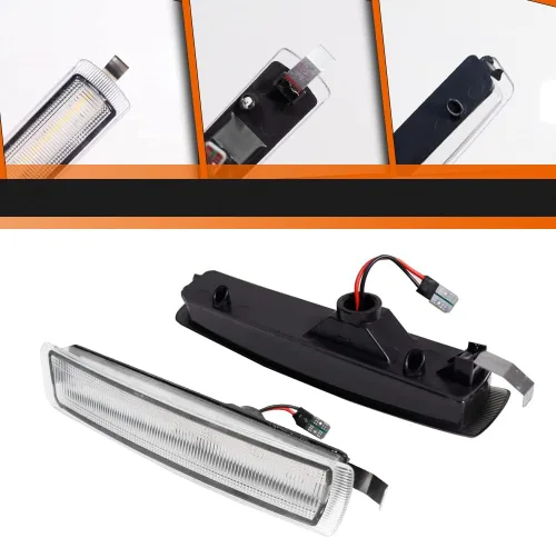 Miniatura 3 de ADIIL Lente transparente ámbar Full LED delantero Fender Side Marker Light Conjunto de lámpara de señal de giro compatible con BMW Z3 M Coupe Lente