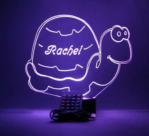 Miniatura 3 de Lámpara de mesa de tortuga personalizada con nombre de tortuga con luz nocturna grabada, nuestra última característica: es WOW, con control remoto