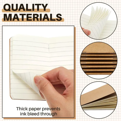 Miniatura 3 de Outus 90 cuadernos pequeños a granel de 2.5 x 4 pulgadas, cuadernos pequeños de papel de estraza de bolsillo de tapa suave para regalos
