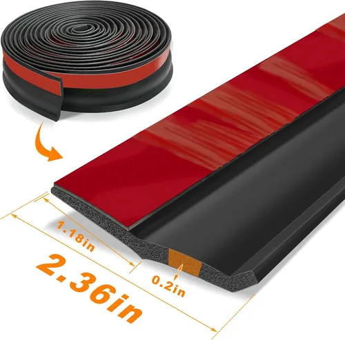 Miniatura 2 de Tira de sellado universal para puerta de garaje, goma de repuesto impermeable para puerta de garaje con clavos (3 m)