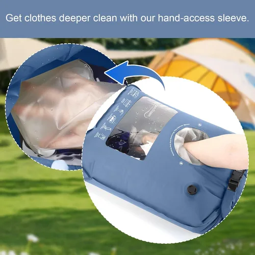 Miniatura 2 de Bolsa de Lavado Máquina de Lavar Portátil para Camping Viajes Lavandería Bolsa de Lavado Ropa de Bebé Lavadora Manual Bolsas Secas Lavado de Manos