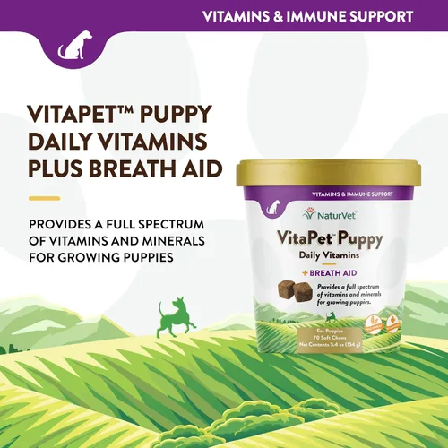 Miniatura 3 de NaturVet VitaPet Puppy Vitaminas diarias para perros - Además de ayuda para el aliento - Formulado específicamente para proporcionar a los cachorros