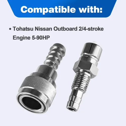 Miniatura 2 de CULMKARI Conector de combustible de 5/16" para motor fuera de borda Tohatsu Nissan de 2/4 tiempos 5-90HP Reemplaza 3B2-70260-1 3B2-70250-1