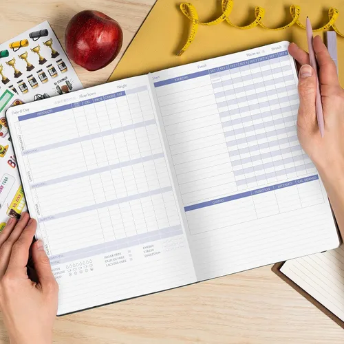 Miniatura 6 de Legend Fitness & Food Journal - Agenda de nutrición y entrenamiento con calendario de ejercicios y rastreador de nutrientes, libro de registro