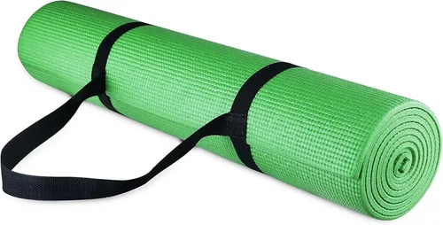 Miniatura 16 de Signature Fitness Esterilla de yoga multiusos de 1/4 de pulgada de alta densidad antidesgarro con correa de transporte con bloques de yoga