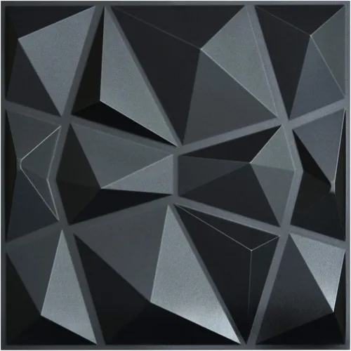Art3d Diseño de pared 3D texturizado con paneles 3D, diamante negro, 19.7 x 19.7 pulgadas (paquete de 12)