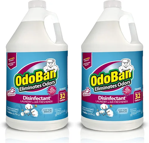 OdoBan Concentrado desinfectante y eliminador de olores, fabricado en los Estados Unidos, aroma Cotton Breeze, 2 galones