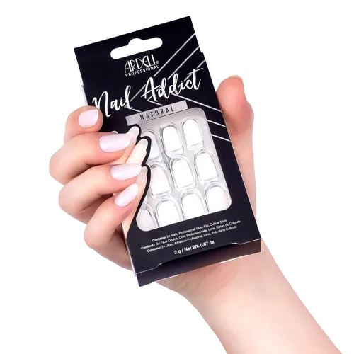 Miniatura 3 de Ardell Nail Addict - Kit de uñas artificiales a presión, uñas postizas largas naturales, transparentes brillantes, 24 extensiones de uñas