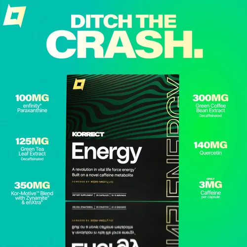 Miniatura 6 de Korrect Energy - Suplemento de paraxantina Energía limpia y apoyo de enfoque Alternativa de cafeína para claridad mental y resistencia sin
