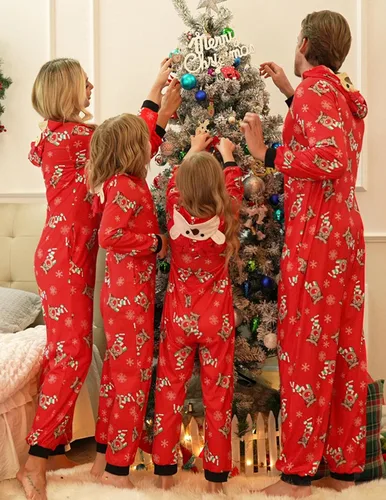 Miniatura 3 de Ekouaer Conjuntos de pijamas navideños familiares a juego