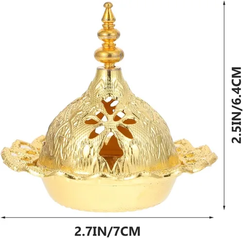 Miniatura 2 de Carbón incienso incienso resina eléctrica insencia bakhoor aceite carbón ardiente mirra kit oro incienso Oud Bowl Caldero lámpara Set Alcanfor Metal