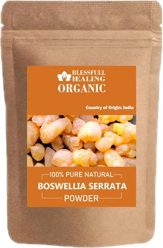 Blessfull Healing Boswellia Serrata Orgánica Polvo 100% Puro Natural 100 Gramos / 3.52 oz