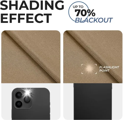Miniatura 10 de Superior Juego de 2 cortinas opacas con textura de lino, par de paneles con aislamiento térmico con cabecera superior con ojales, cortinas clásicas