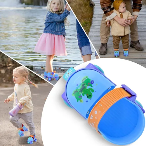 Miniatura 6 de Patines de ruedas para niños niñas y niños de 2 a 6 años, patines ajustables para principiantes de cuatro ruedas para niños pequeños Azul