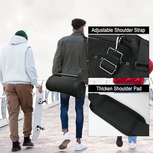 Miniatura 7 de Funda de transporte de viaje compatible con Sony SRS-XG500 X-Series Boombox portátil, dos lados de malla, funda protectora con correa para el hombro