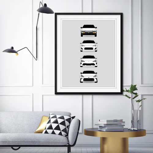 Miniatura 6 de Custom Car Posters Póster hecho a mano compatible con Toyota (Scion) FR-S 86 generaciones e impresión de Toyota 86 Trueno FR-S GR86 AE86 Scion