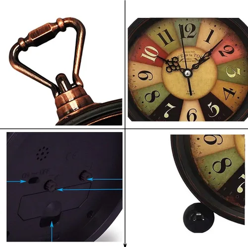Miniatura 3 de Konigswerk - Reloj Analógico de Cuarzo, decorativo, de gran tamaño, Retro, silencioso, Sin tic-tac, reloj de escritorio, operado con batería