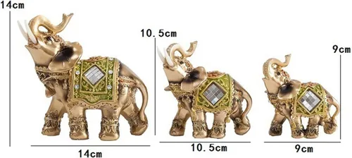 Miniatura 5 de Estatua de elefante, escultura de elefante de Feng Shui, figura de riqueza de la suerte para el hogar, oficina, tienda, decoración de regalo