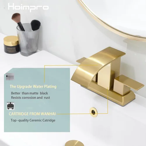 Miniatura 2 de Hoimpro Grifo de Baño en Cascada con Líneas de Suministro cUPC, Grifo de Lavabo de Baño de Una Sola Manija, Grifo de Tocador Vessel para RV