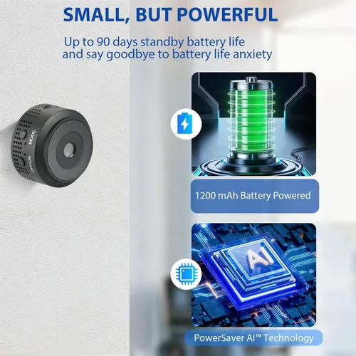 Miniatura 4 de Cámara inalámbrica mini de 1080P HD - Vida de batería extendida, cámara de seguridad para el hogar con detección de ojo humano AI