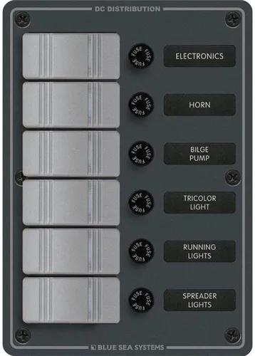 Blue Sea 8053 Gris pizarra - 6 posiciones - Vertical