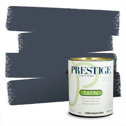 Miniatura 1608 de Pintura Exterior + imprimación PRESTIGE, todo-en-uno, 1 galón, acabado mate, color comparable al Valspar* Royal Gray* VS151-Gris real