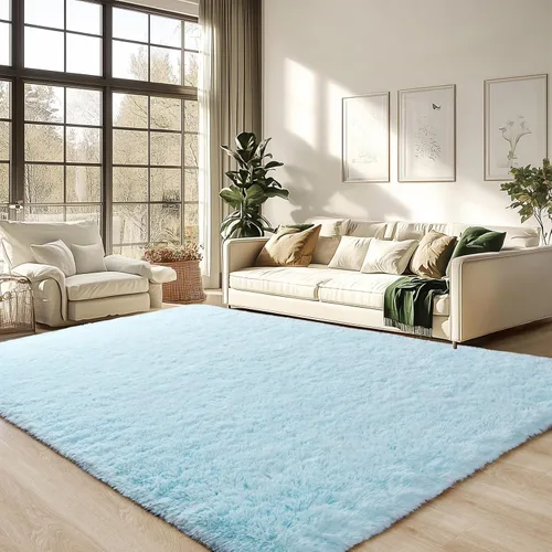 Miniatura 152 de Merelax Alfombra Moderna Suave y Esponjosa Shaggy para Dormitorio Sala de Estar Decoración de Sillas Pequeñas Alfombras Tapetes para Pies Piso, Verde