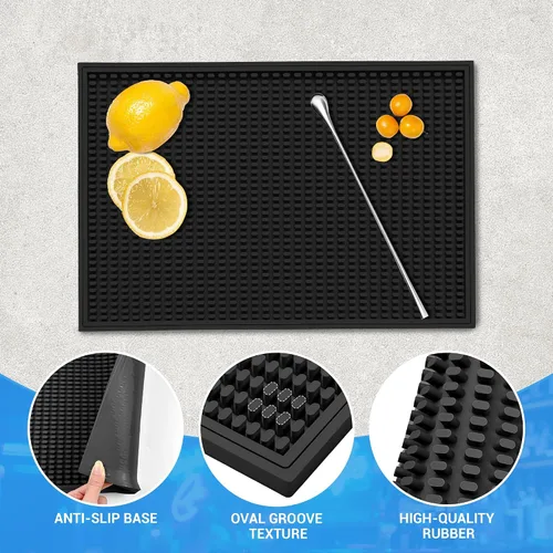 Miniatura 3 de ZJWZLG Tapete de barra de goma de alta calidad de 18 x 12 pulgadas para encimera, almohadilla de secado de platos antideslizante y tapete