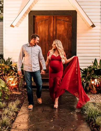 Miniatura 7 de ORQ Vestido de gasa de maternidad con hombros descubiertos para accesorios de fotos, vestido maxi de fotografía para sesión de fotos