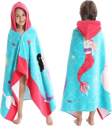 Miniatura 27 de Toallas de baño para niños, toallas para niños y niñas con capucha para playa, baño, piscina, toallas de natación de 30 × 50 PULGADAS de gran Alce
