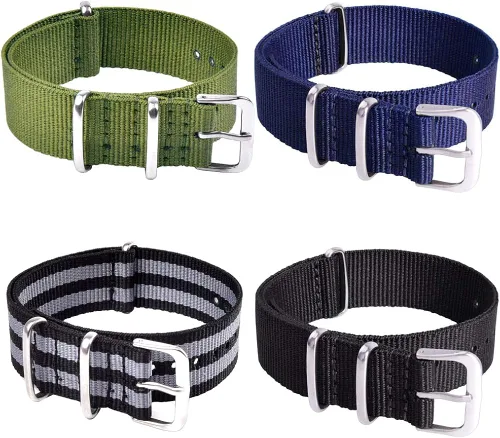 Miniatura 3 de Ritche - Correas de nailon balísticas militares de 16, 18, 20, 22 y 24 mm.Repuesto de nailon para hombres y mujeres (4 paquetes).