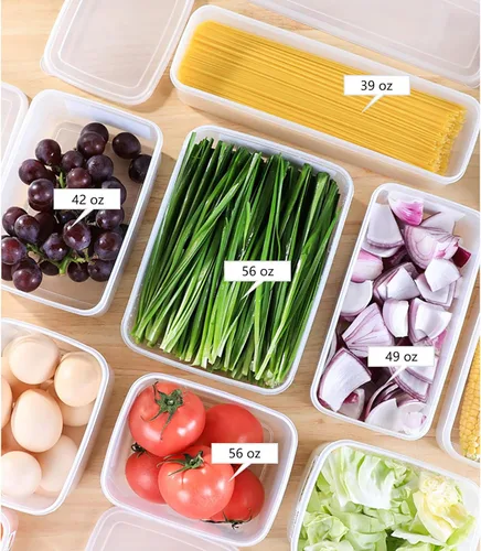 Miniatura 4 de Contenedores de almacenamiento de alimentos con tapas herméticas, organizador de cocina apilable, sin BPA, contenedor de almacenamiento