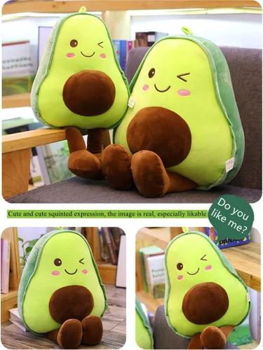 Miniatura 2 de NatureMan Almohada de peluche de aguacate de 16.5 pulgadas, bonita muñeca de peluche de frutas, adecuada para niños, niñas, niños y regalos