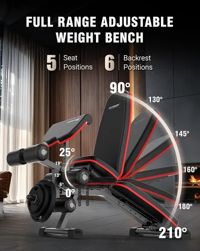 Miniatura 2 de HARISON Adjustable Weight Bench, Bench1000 MAX Heavy Duty Workout Bench Press with Leg Extension and Preacher Pad for Home Gym Strength Training