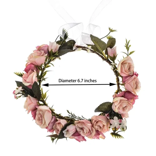 Miniatura 3 de Vividsun - Corona floral y ajustable para usar en bodas, festivales y sesiones de foto