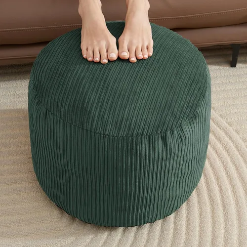 Miniatura 12 de WSOFRLAC Puf Otomano Reposapiés con Espuma Otomana Pequeña para Sala de Estar Otomanas Puf de Pana 26x18 pulgadas Pufs de Piso Reposapiés para Silla