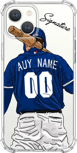 Miniatura 26 de Funda de béisbol transparente con nombre y número personalizados para iPhone 17 Air 16 15 Pro Max 14 13 Mini 12 11 Xs Xr SE3 8 7 6 Plus, con 4