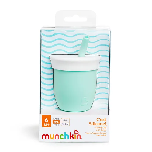 Miniatura 6 de Taza de pajita Munchkin con tapa removible, para bebés y niños pequeños de 6 meses en adelante, 4 onzas, silicona, menta