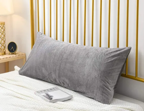 Miniatura 12 de Juego de 2 fundas de almohada de terciopelo King con cremallera oculta, suaves y acogedoras, fundas de almohada de franela con cremallera