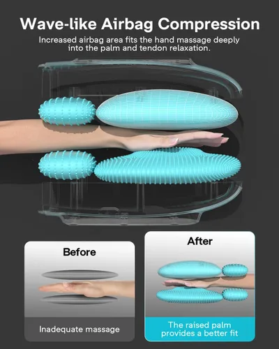 Miniatura 3 de ALLJOY Masajeador de manos para artritis y alivio del túnel carpiano, masajeador de manos inalámbrico con pantalla táctil con vibración y calor