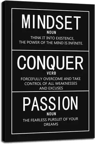 Miniatura 56 de WYJZDZQ8 Lienzo inspirador para la oficina, póster de arte de pared, cuadros motivacionales, lienzo con texto en inglés "How To Be Mentally Strong