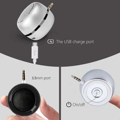 Miniatura 3 de Milcraft Mini altavoz con conector de entrada auxiliar de 0.138 in, altavoz portátil de 3 W para iPhone, iPod, iPad, teléfono celular, tableta