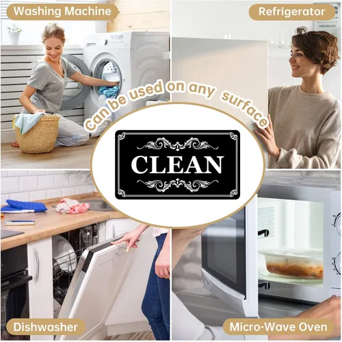 Miniatura 5 de Imán de lavavajillas Dirty Clean, letrero para lavavajillas con texto en inglés "Clean Dirty", para lavavajillas limpio o sucio, para lavavajillas