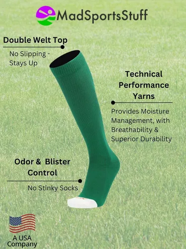 Miniatura 5 de MadSportsStuff Calcetines de béisbol y sóftbol para niños, niñas, hombres y mujeres por encima de la pantorrilla, calcetines altos para jóvenes