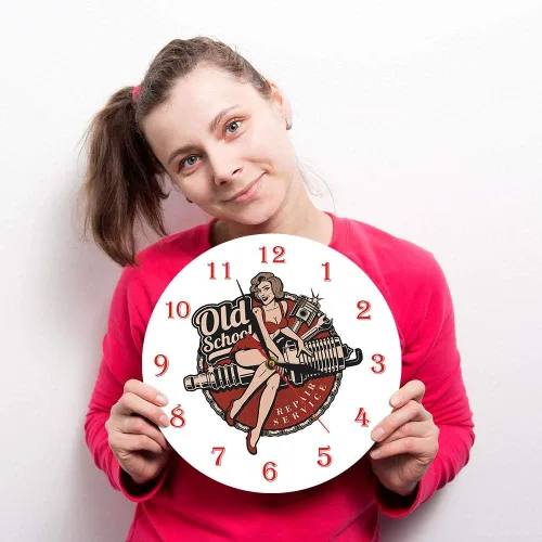 Miniatura 8 de The Geeky Days Garaje personalizado retro de la vieja escuela servicio de reparación de automóviles reloj de pared mecánico hombre cueva reloj