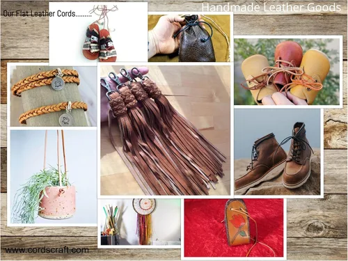 Miniatura 3 de Cords Craft® Cordones y cordones planos de cuero de 0.118 in para la fabricación de joyas, encaje de cuero Latigo, acabado mate, 16.4 ft