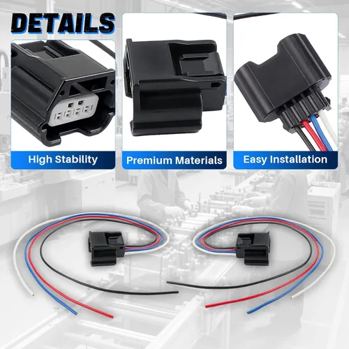 Miniatura 4 de AUTOKAY - Arnés conector de contraventana del radiador para Nissan Murano Altima 2015-2020 62330-9HS0A Conector activo de contraventana del radiador