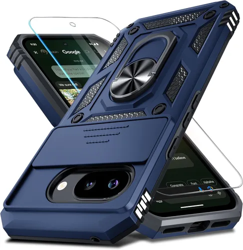 Miniatura 40 de Janmitta - Funda compatible con Google Pixel 9 Pro XL con cubierta deslizante para lente de cámara incorporada + protector de pantalla + soporte