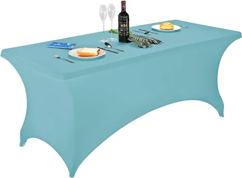 Miniatura 30 de FORLIFE - Funda de mesa de elastano, mantel ajustado de 4 pies para mesas rectangulares, funda elástica para patio, universal para bodas, banquetes