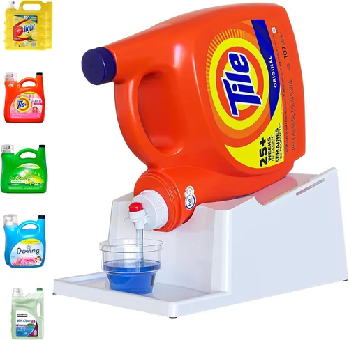 Miniatura 8 de Skywin TidyFriend - Dispensador de detergente líquido sin derrames, soporte dispensador de jabón para ropa con bandeja de goteo para organización